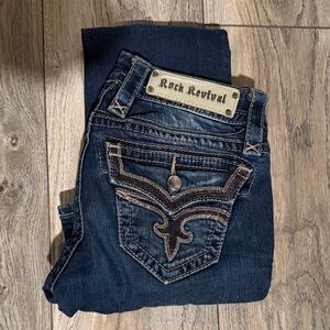 Rock Revival Dark Indigo Jeans with Embroidered Back Pocket